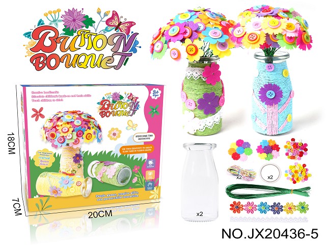 DIY Button Bouquet - Four-leaf Clover/Carnations (2 pieces, 80 pieces)